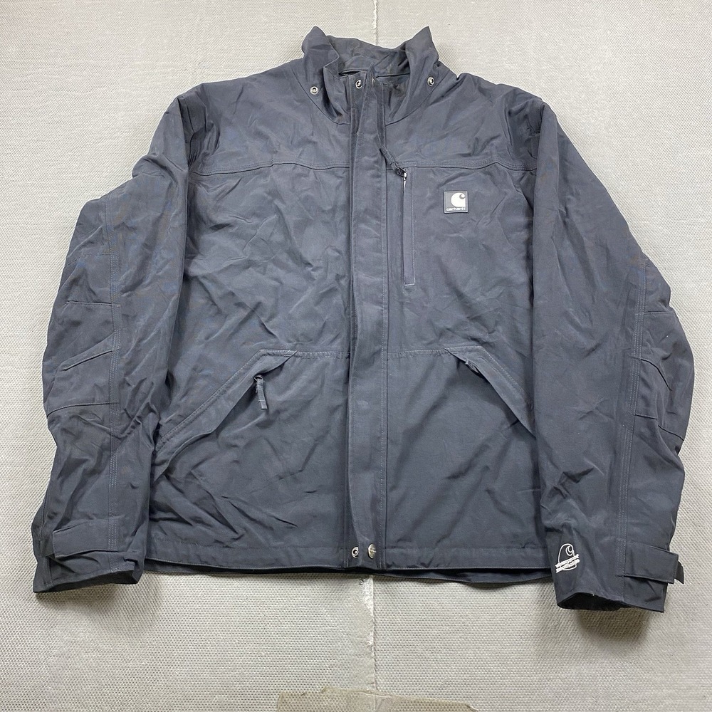 Carhartt Jacket Mens XL? Black Shoreline Storm Defender Waterproof J162 BLK